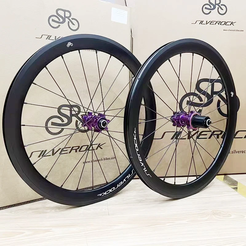 Juego de Ruedas SILVEROCK SR38A de 20 Pulgadas, 406 451, Aleación, Freno de Disco, Perfil de 38 mm, para Bicicleta Plegable FNHON JAVA TERN, Logotipo Láser