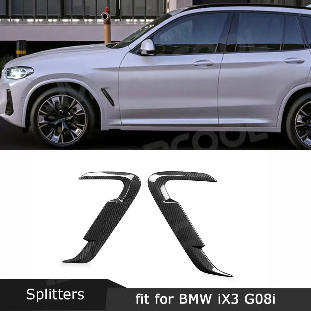 

JMCARCOOL Dry Carbon Fiber For BMW iX3 G08i 2022 2PCS Front Air Flow Fender Grille Intake Side Wing Vent FRP Moulding Trim Cover