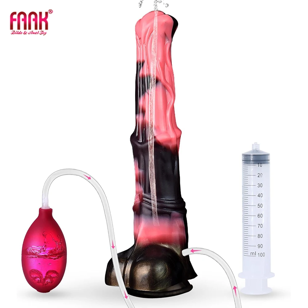 FAAK Long Realistic Animal Penis Sex Toys For Women Masturbator Silicone Fantasy Knot Horse Dildo With Suction Cup Adult Games view 6