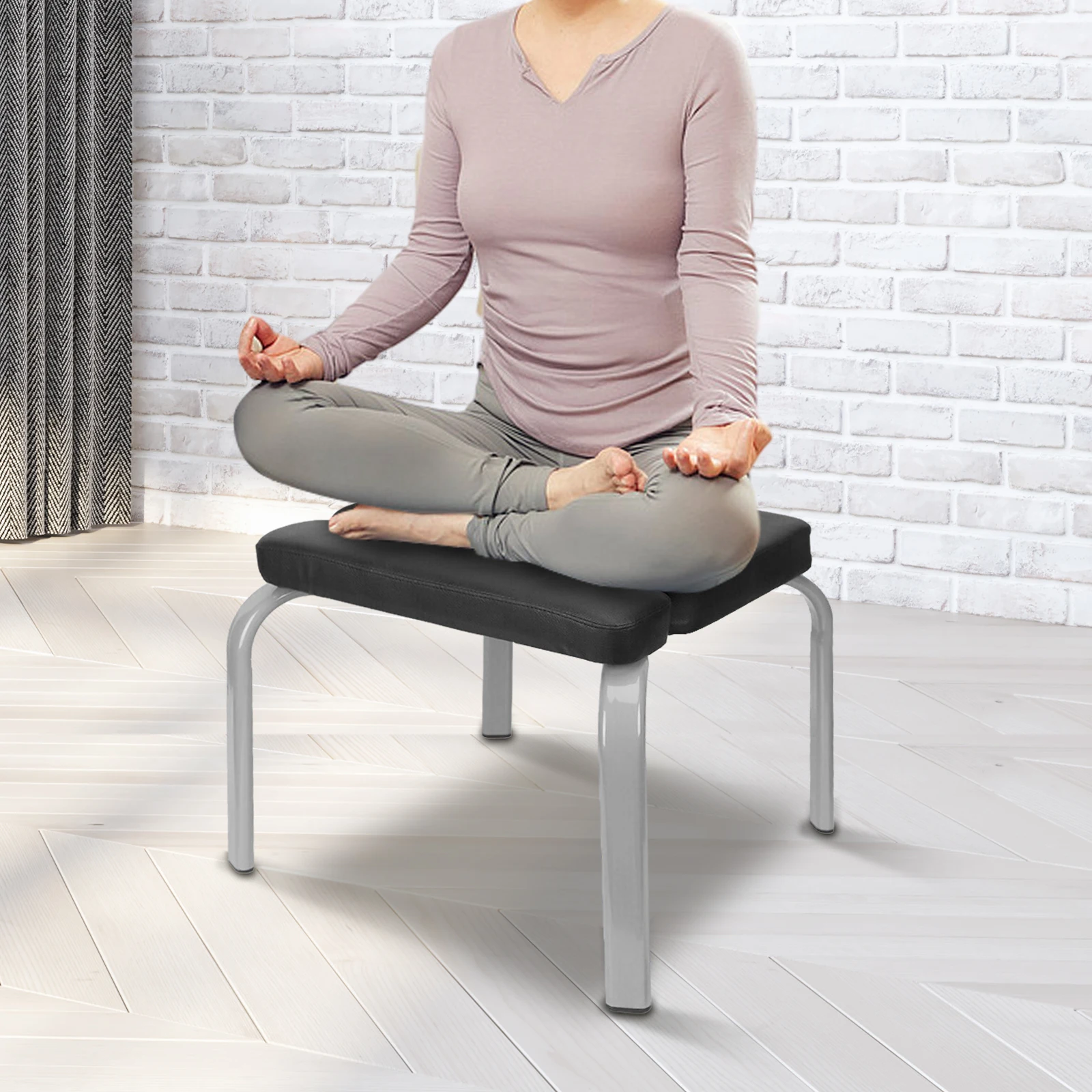 Yoga Headstand Bench- Stand Yoga Chair for Family, Gym - Wood and PU Pads - Relieve Fatigue and Build Up Body