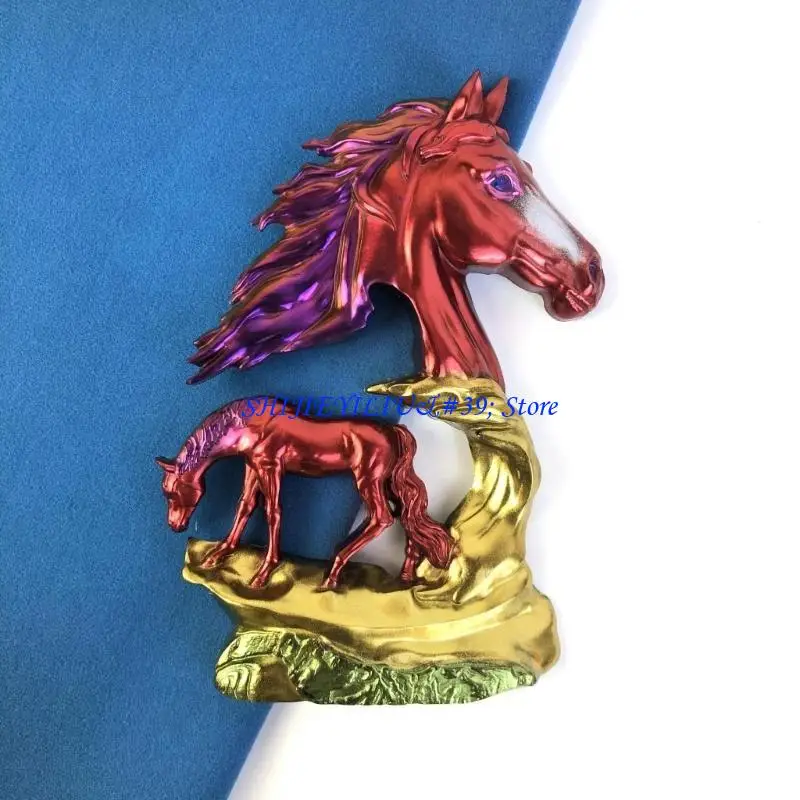 

E21F универсальная силиконовая форма, полые скульптуры лошадей, формы для орнаментов в виде животных, формы для ювелирных для