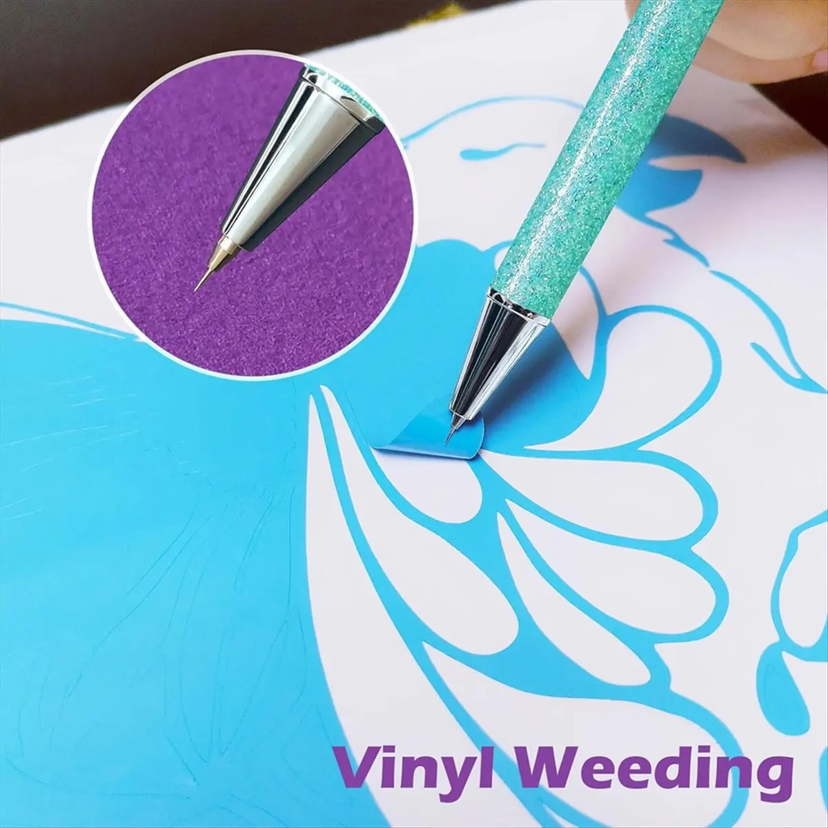 Limited Stock-Weeding Pen Tool Set, Essential Adhesive Vinyl Kits, Pin Pen Tools for Air Silhouette Accessories, Turquoise A