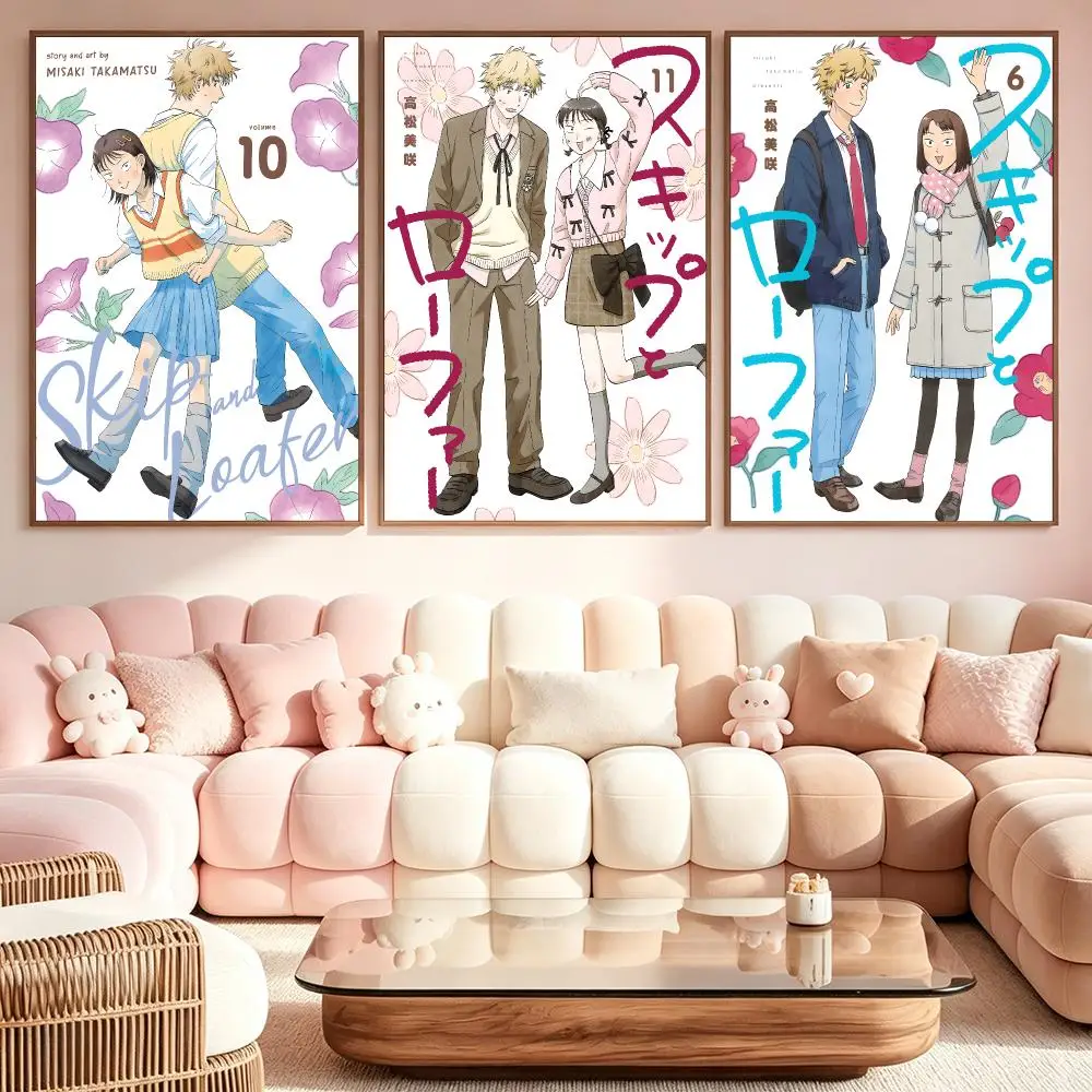 Anime Skip and LoaferS Poster Poster Kawaii Self Adhesive HD Wall Print Cute Home Bedroom Room Aesthetic Decor Gift
