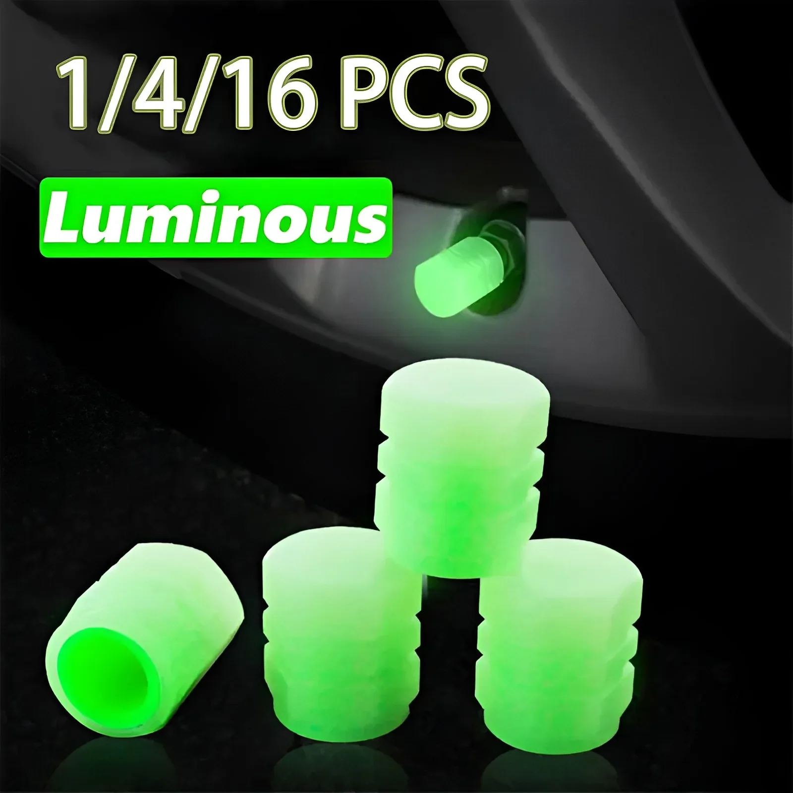 

1/4/16PCS Universal Luminous Tire Valve Car Wheel Hub Glowing Dust-proof Decorative Tyre Rim Stem Covers Applicable Motorcycle