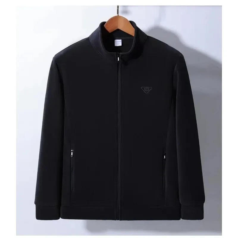 Veste polaire sportive ample et confortable pour hommes, veste de pêche à la mode, polyvalente, tendance, col montant, chaude, rembourrée en coton