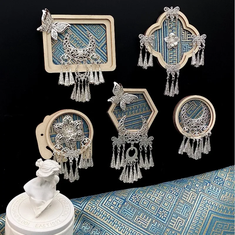 Exquisite Authentic Vintage Handmade Guangxi Zhuang Brocade Fridge Magnet Cultural Ethnic Style Home Wall Decor Ornament Gift