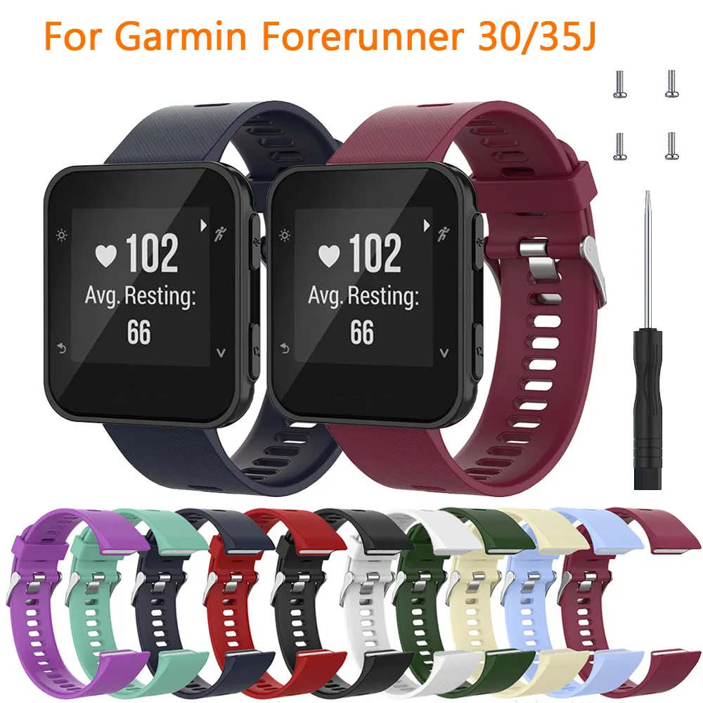 Sport Silicone Watch Band for Garmin Forerunner 30 35 SmartWatch Replaceable Band Wristband For ForeAthlete 35J Bracelet