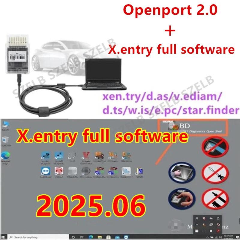 Newest 2025.06 Xentry Passthru J2534 Vediamo DT.S WIS EPC Star.finder with Tactrix Openport 2.0 OBD2 Scanner Tool Online Install