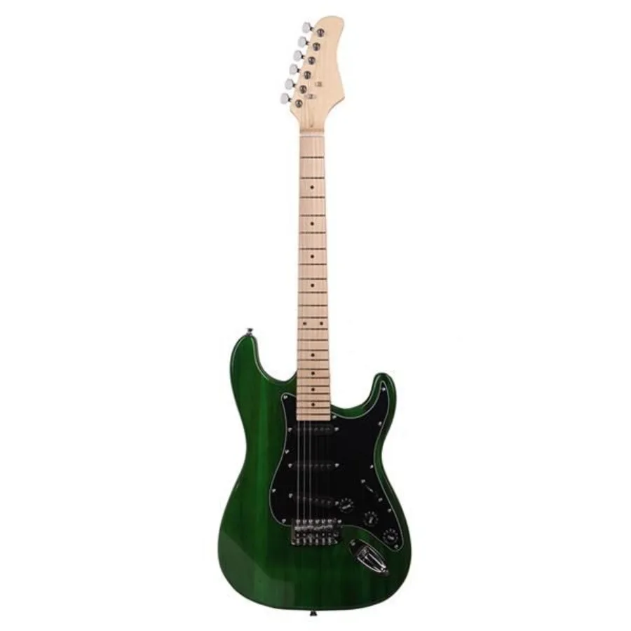 

ST Stylish Electric Guitar with Black Pickguard Green
