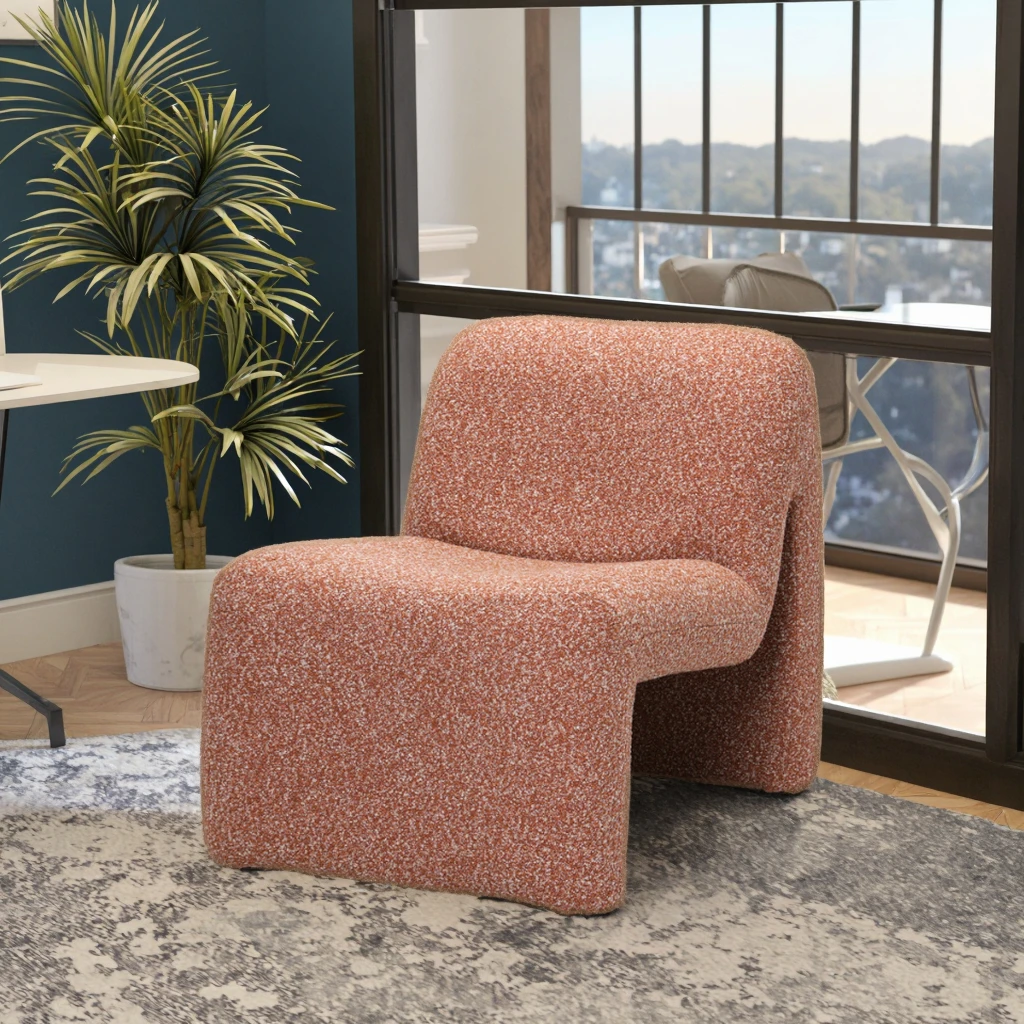 Hot Sale Modern Light Luxury Design Soft Office Living Room Bedroom Use Single Sofa Armless Leisure Lounge Fabric Chair