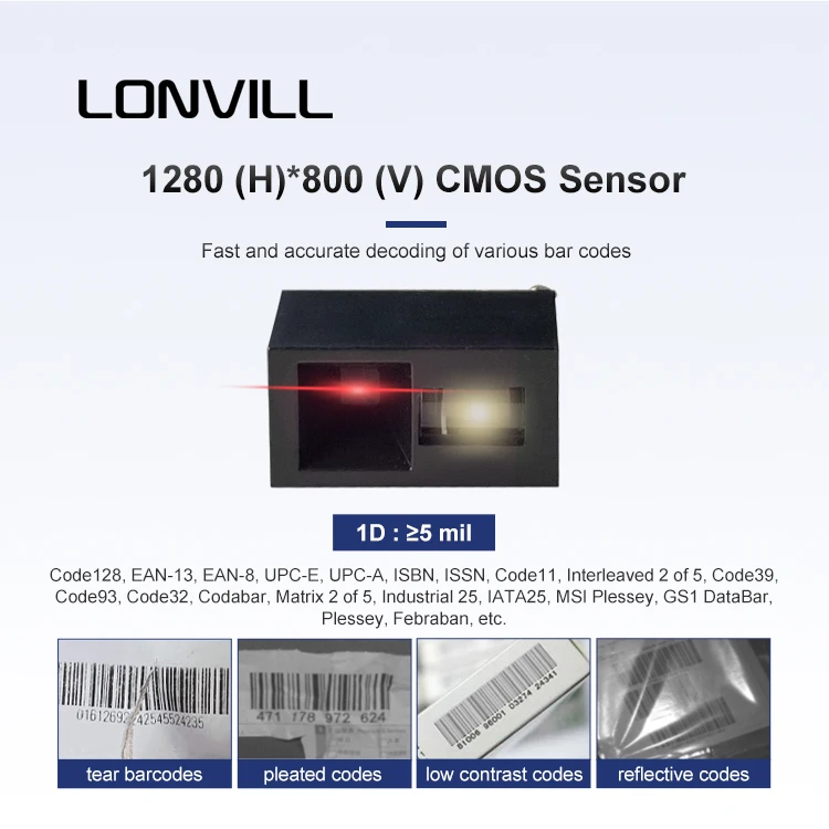 LONVILL 1D CCD Manufacturer Embedded Barcode Scanning Module Engine for Retail Logistics and Industrial Fields