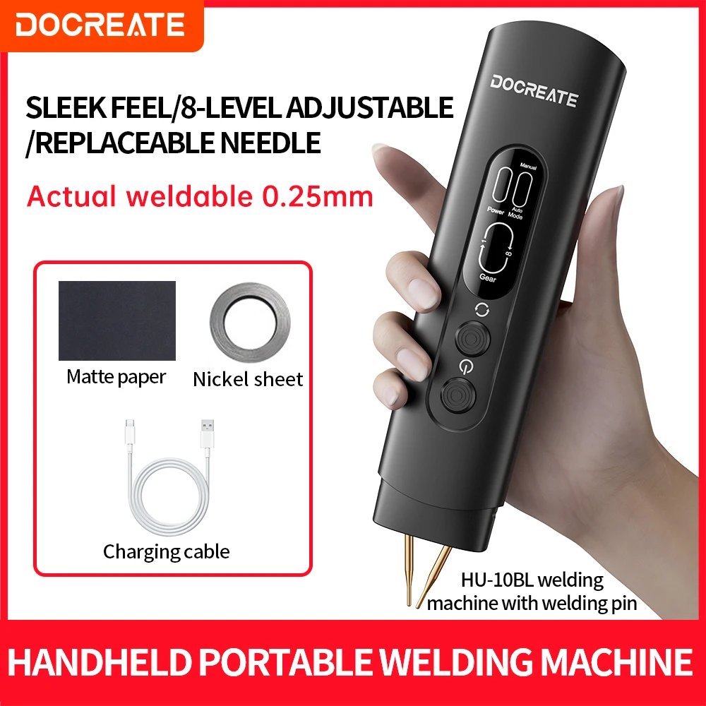 8 Gears Handheld Spot Welder Portable Digital Display Mini Spot Welding Machine Welding 0.1mm-0.2mm Nickel Sheet  ﻿