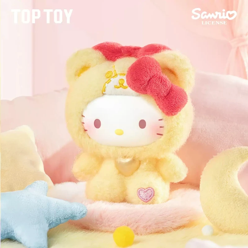 TOPTOY Hello Kitty Teddy Pajama Series Vinyl Plush Keychain Hello Kitty Blind Box Prezent Urodzinowy