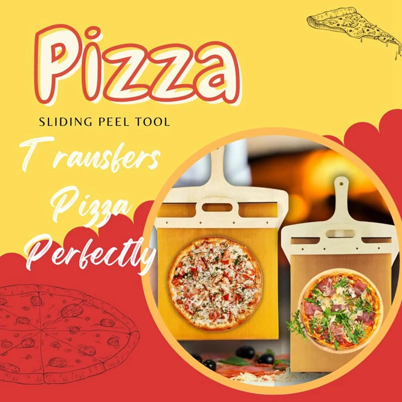 Sliding Pizza Peel, The Pizza Peel That Transfers Pizza Perfectly Non-Stick, Pala Pizza Scorrevole Durable Easy To Use