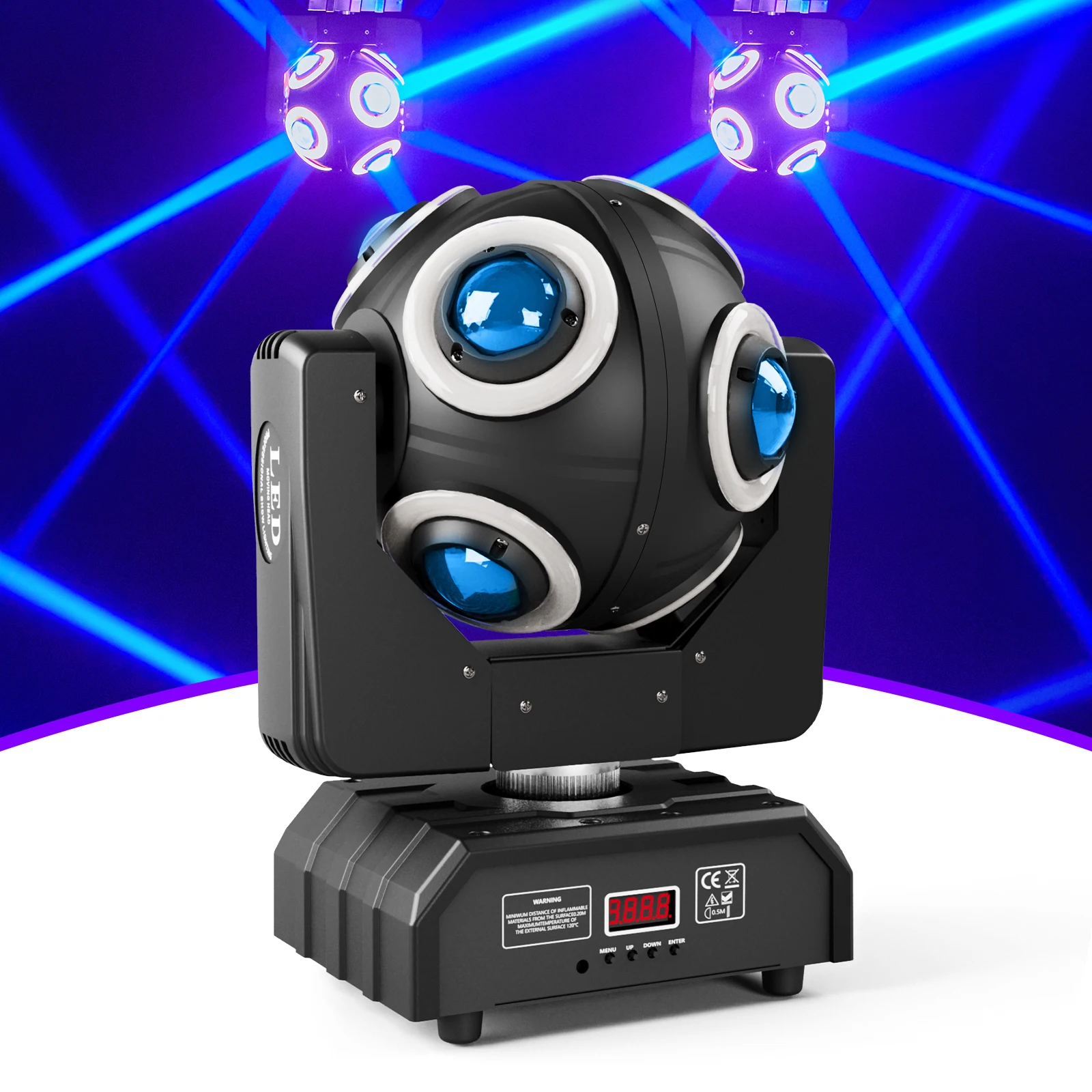 

U'King 150W LED Moving Head Light 8x12W RGBW LED Beam Stage Light Rotating Ball Effect Light DMX512 Laser Light for DJ Disco
