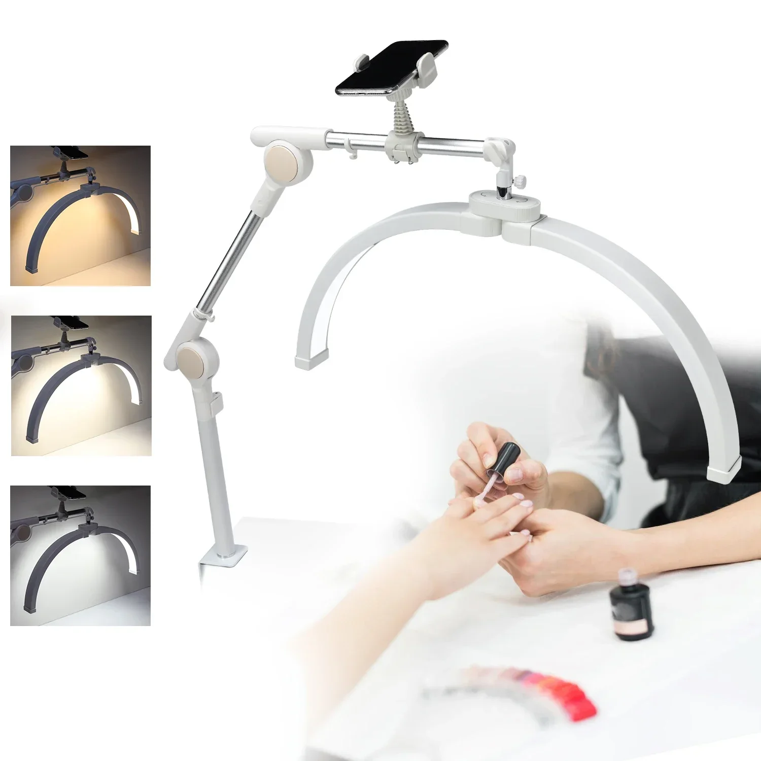 للطي نصف القمر مصباح مانيكير الجمال الوشم التطريز الرموش مشرق قابل للتعديل نصف القمر ملء الجدول الخفيفة للأظافر #1