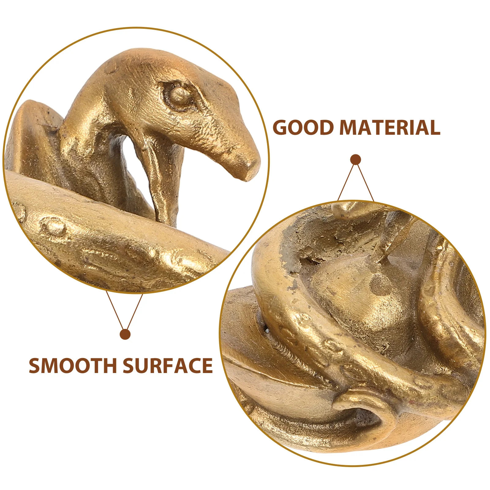 

Brass Snake Ornament Mini Metal Sculpture Decor For Home Office Desktop Showcase Nursery Bedroom Car Stylish Novelty Snake