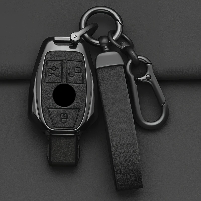 Alloy Style Car Key Case Cover Shell Fob For Mercedes Benz CLA GLC GLA GLK W203 W210 W211 W204 W176 A B C R Class For 2 3 Button