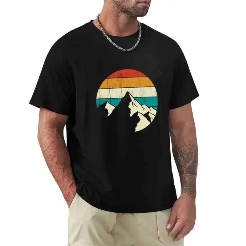 Men's Summer T-irts Mountain Crew Ne Cusizable Hand-Painted Clothing Faionable Casual Wear for Men