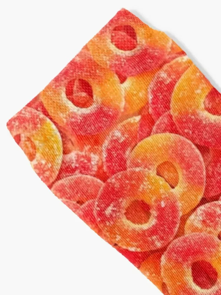 Sour Gummy Peach Rings Photo Pattern Socks Christmas Soccer funny gift Boy Child Socks Women's