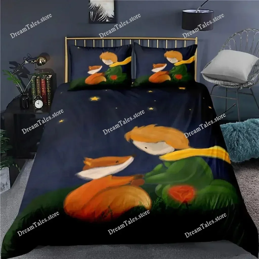 

Little Prince Le Petit Prince Bedding Set Cartoon Anime set Adult Kid Bedroom Duvet cover Sets 3D Print Kawaii Anime Luxury Gift