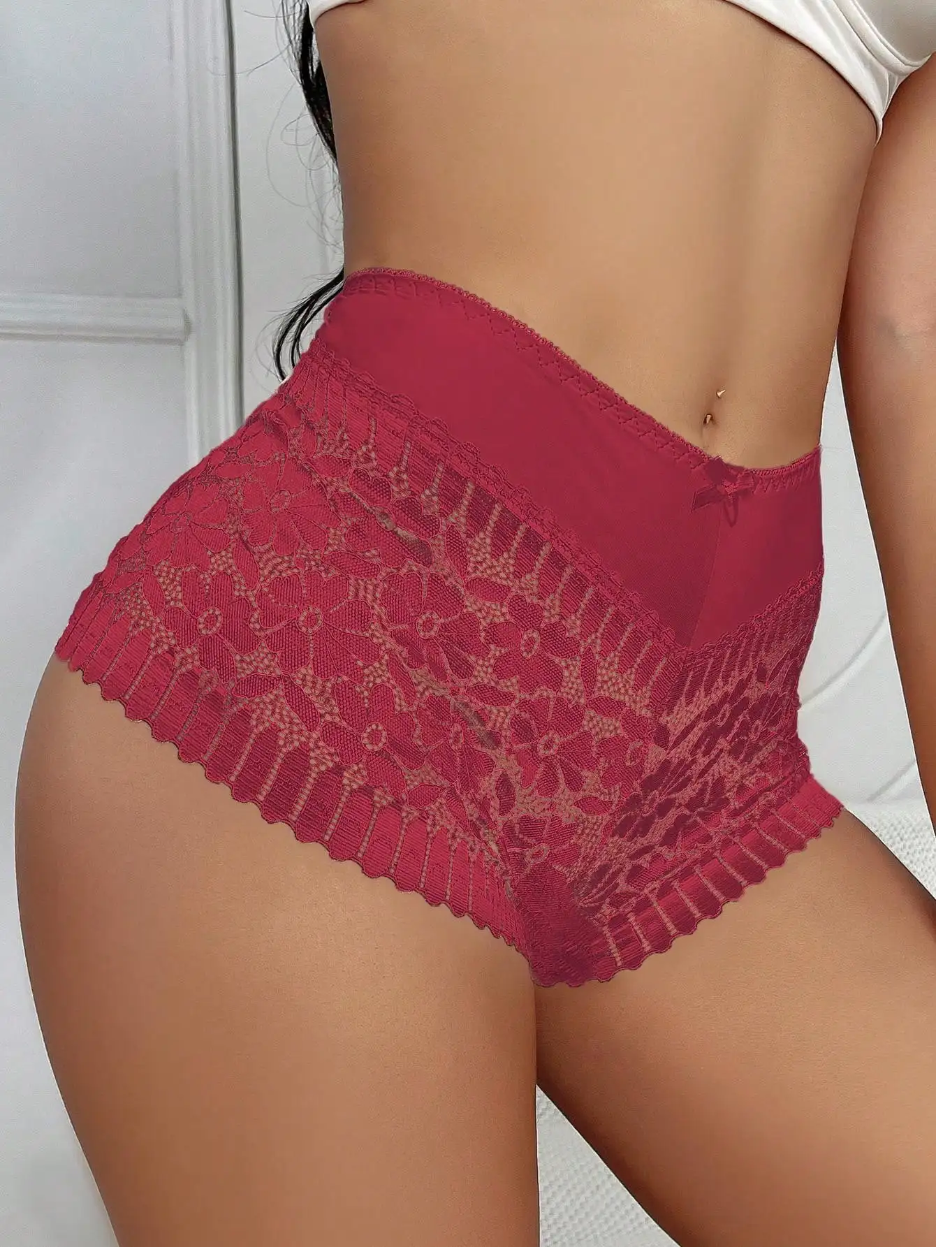 Sexy Lace High Waist Panties  Style Breathable  Underwear Lace  Boyshorts