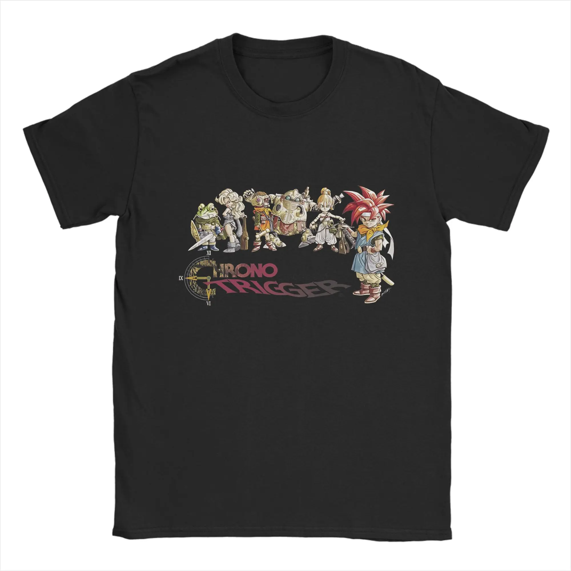 Chrono Trigger Logo Lustiges Grafik-T-Shirt aus 100 % Baumwolle. Chrono Trigger T-Shirts für Herren – Detail 4