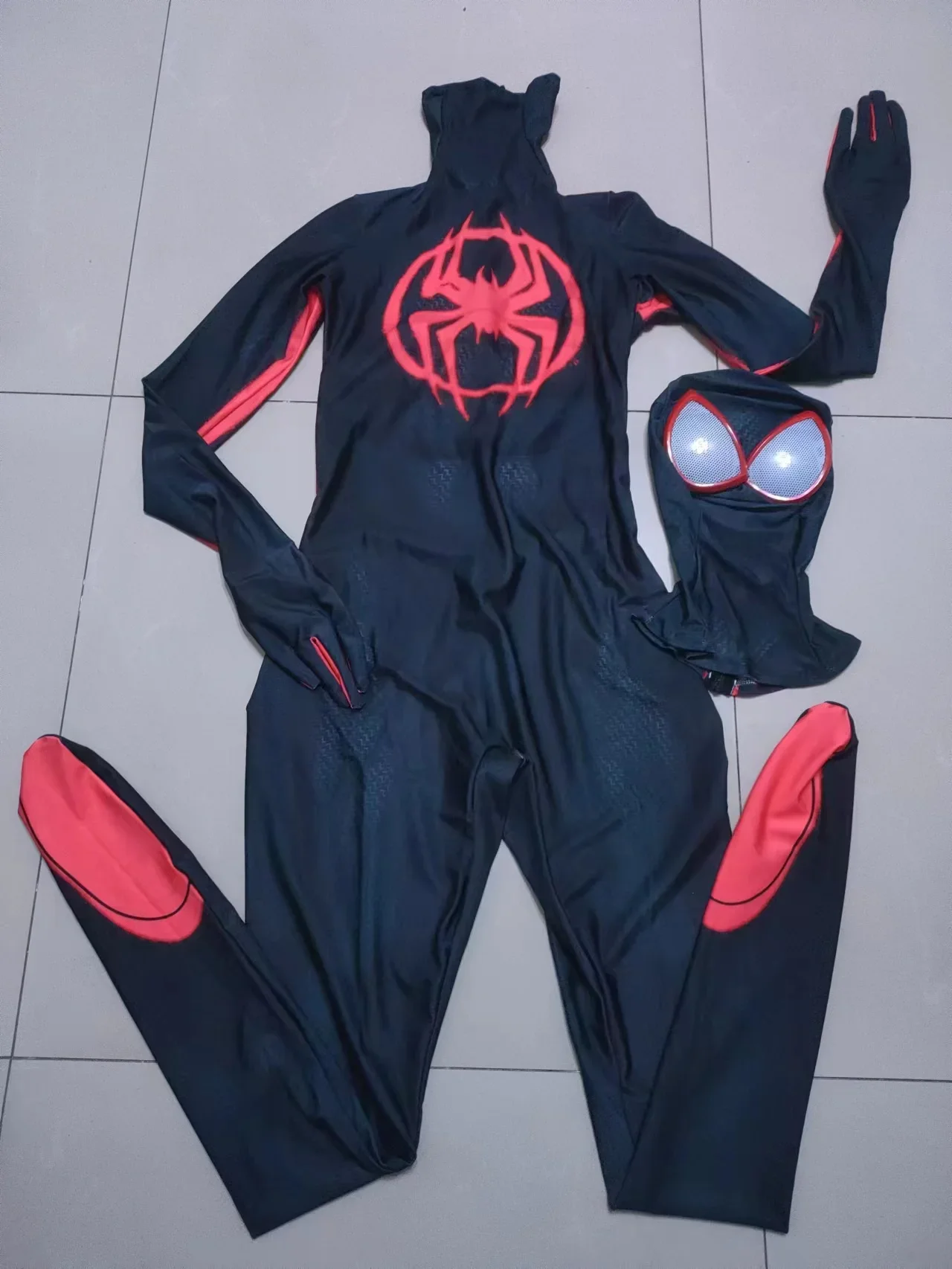 マイルモラズスパイダーマンコスプレコスチューム男の子、スパンデックスボディスーツ、スパイダーマン、ゼニスーツ、ハロウィーンの偽装