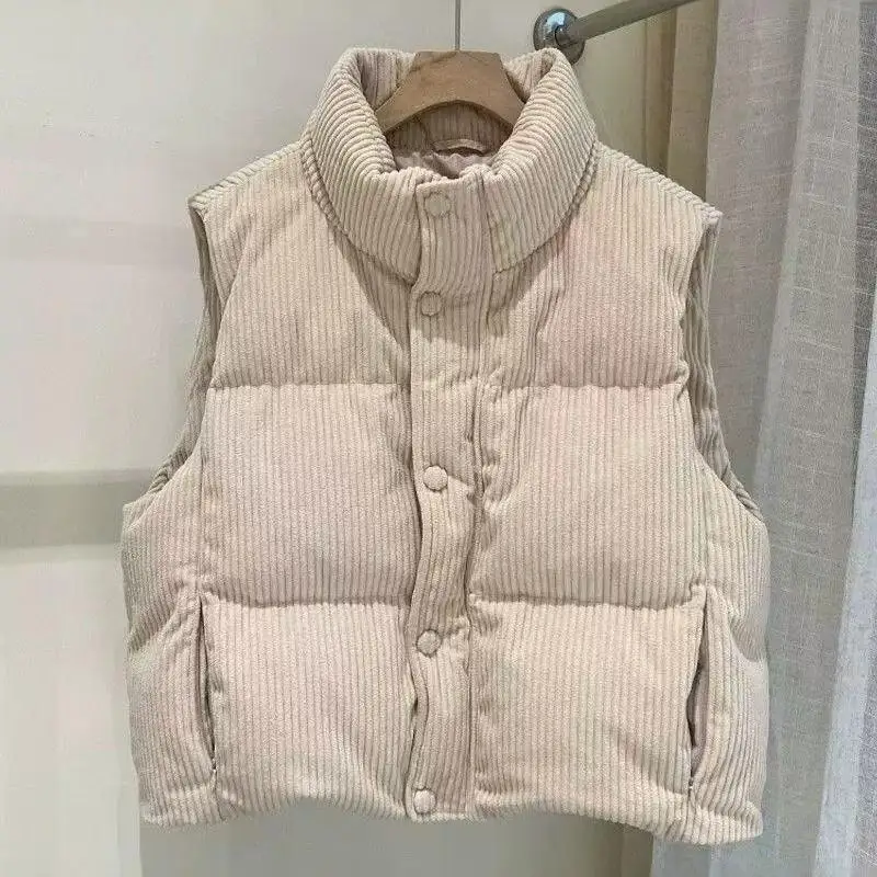 New Autumn Winter Fashion Women's Cotton Coat Vest Sweet Girl's Thick Warm Vest Comfortable Vest for Teenagers Soft Vest Jacket