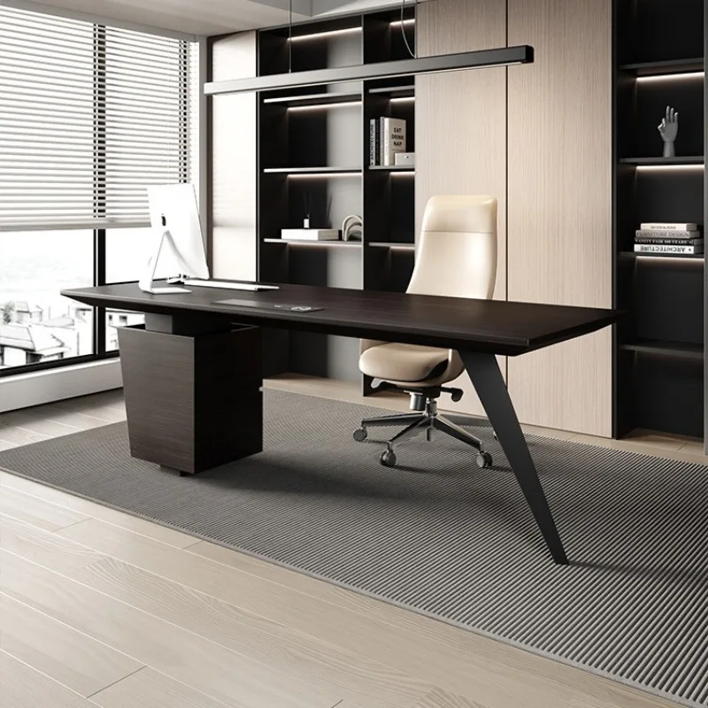 

Итальянский минималистичный письменный стол, дизайнерский кабинет, гостиная, письмо, бытовой компьютер из цельного дерева, элитный компьютер