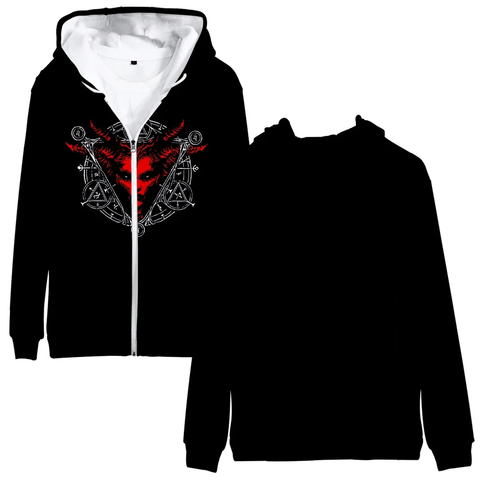 Heißes Spiel diablo iv 3D-Druck Reiß verschluss Frauen/Männer Hoodie Sweatshirt y2k Streetwear Hip Hop Cosplay Reiß verschluss Kapuzen jacke Oberbekleidung