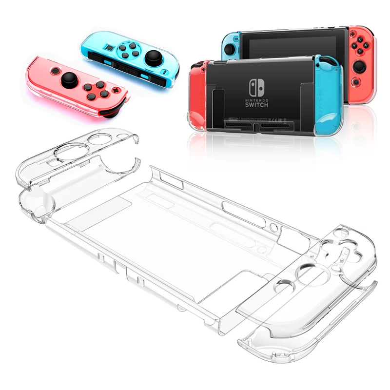 

For Nintendo Switch Transparent Case frosted type Joycon Protective Shell Cover for NS Console Joy-con Crystal Clear Back