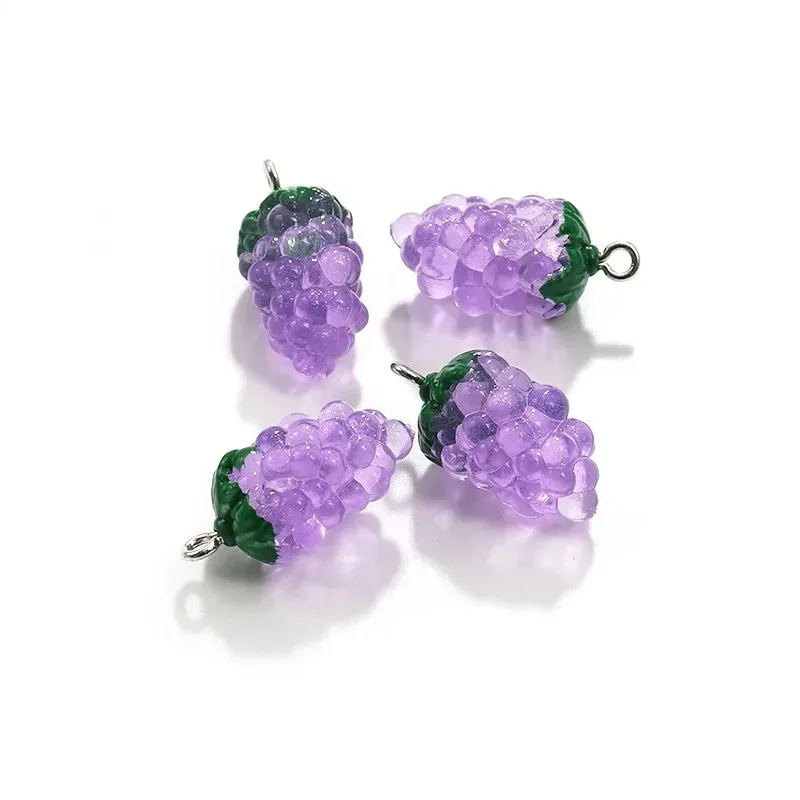10pcs Mini Simulated Grape Resin Charms