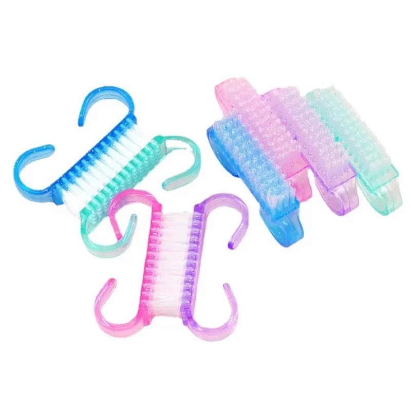 Colorful Plastic Dust Cleaner Brushes Nail Art Manicure Pedicure Powder Soft Remover 50Pcs/Lot Cleaning Nail Brush Tools