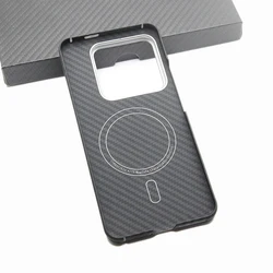 ZXKE True Fiber Case For Xiaomi14 mi14Pro Cover Embedded Iron Sheet Magnetic Car Support Magsafe Aramid Fiber Shell