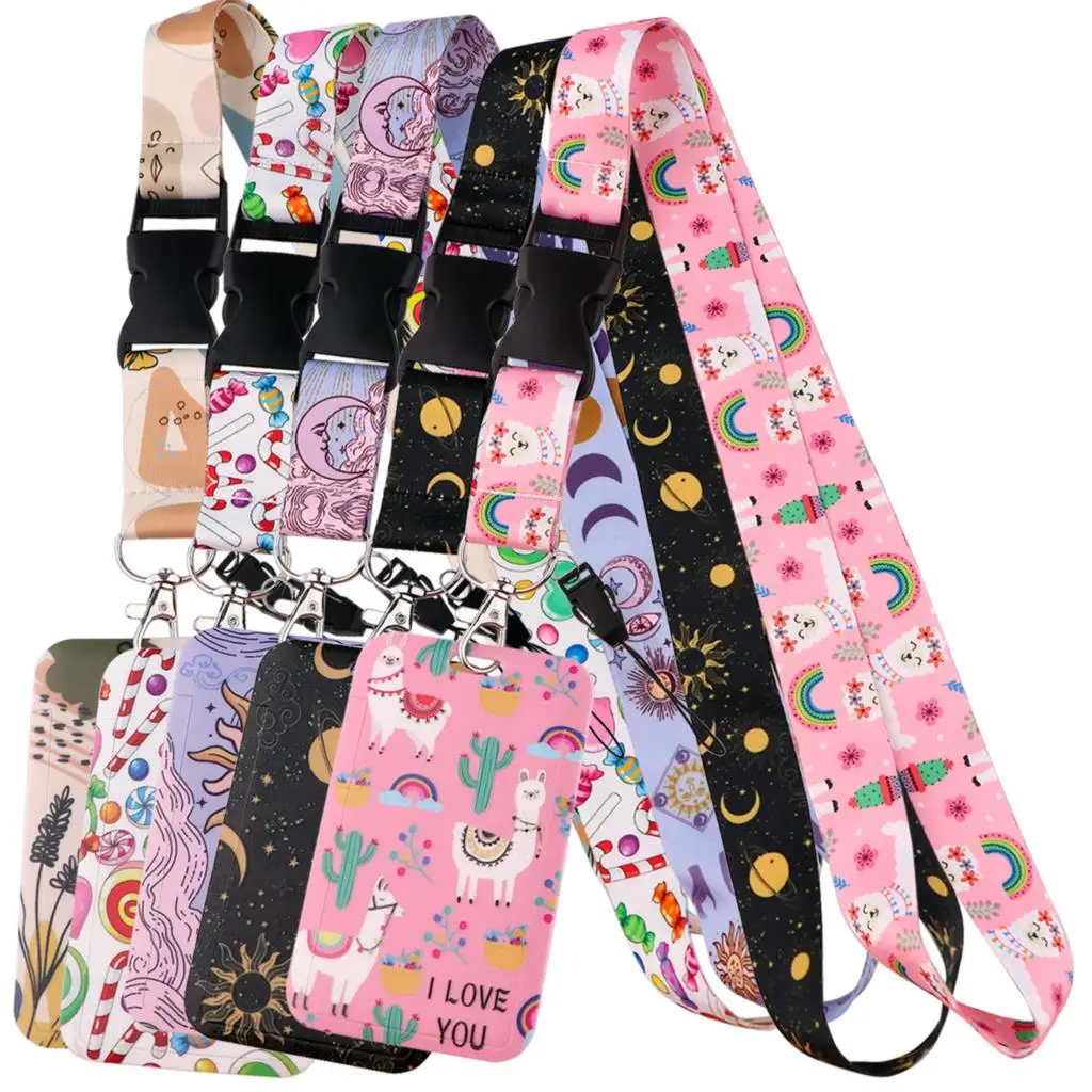 

Candy Buckle Version Lanyard Card Holder Keys Chain ID Credit Card Cover Pass Phone Charm Neck Straps Badge Holder Accessories