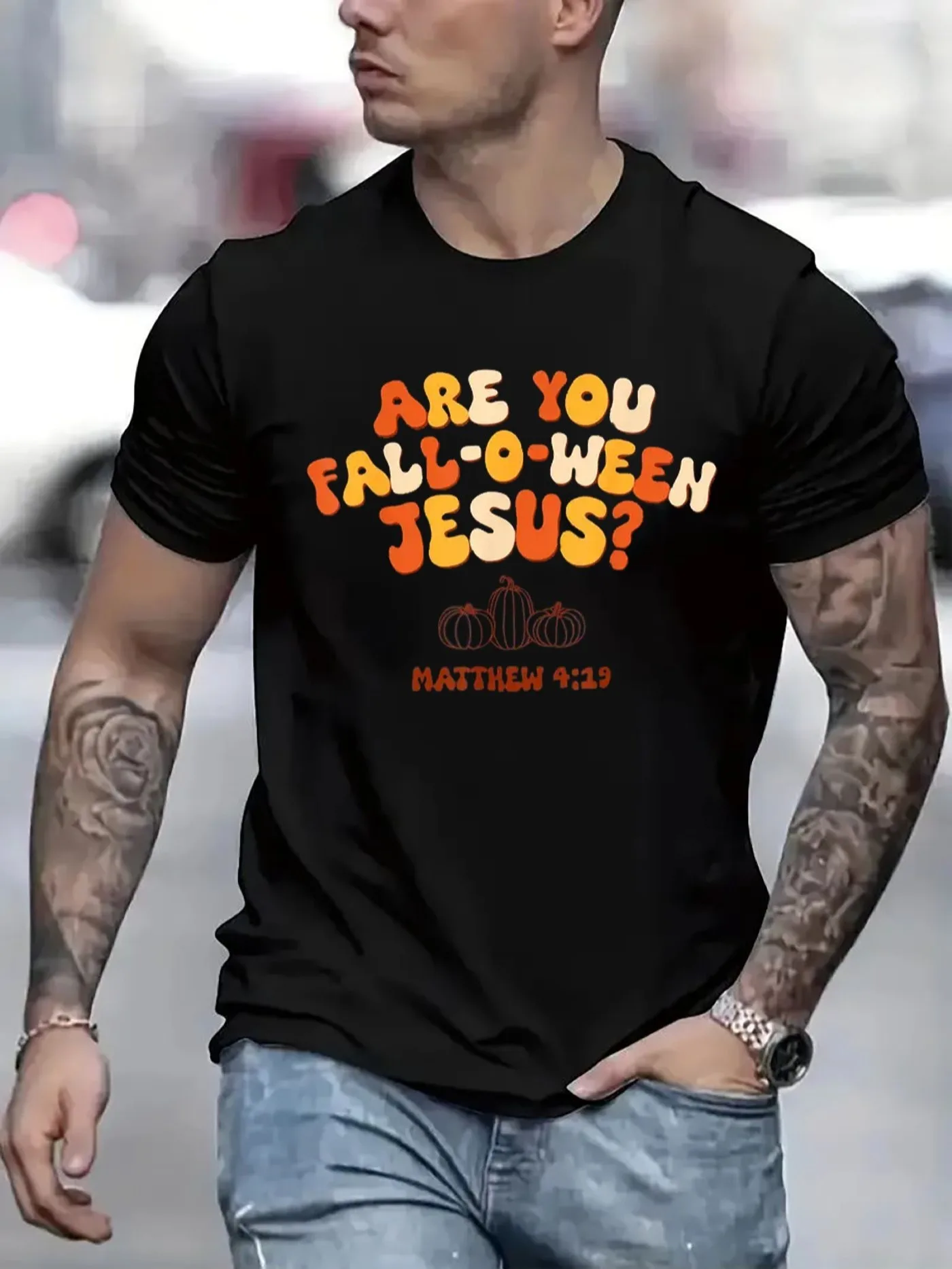 Men Halloween Casual Short Sleeve Tee 1 Pcs 100% Heavy Cotton - Comfortable Crew Neck, Soft Adorable Tees Tops