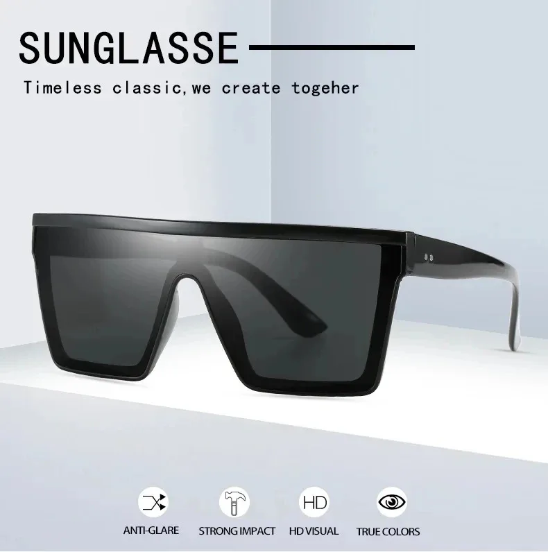 Neue quadratische Sonnenbrille für Herren und Damen – Modetrend, Vintage, UV400, Schwarz-Silber, Sonnenbrillen für Männer und Frauen, Brillen, Shades 2026 – Detail 1