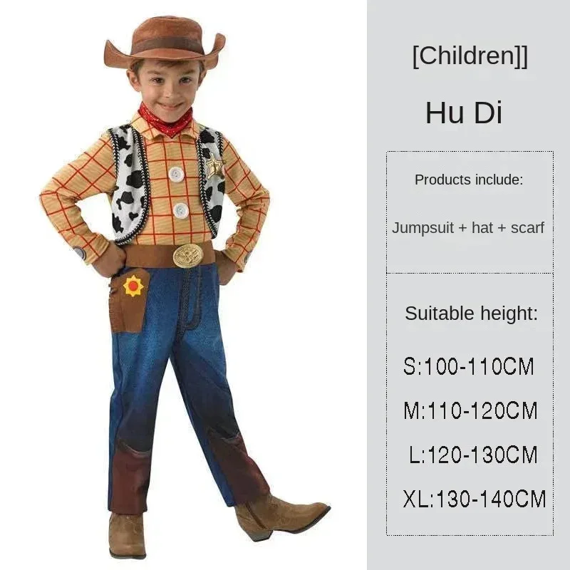 زي الرسوم المتحركة ذو الشخصيات الكرتونية للأطفال، زي Buzz Lightyear، بذلة Woody Denim