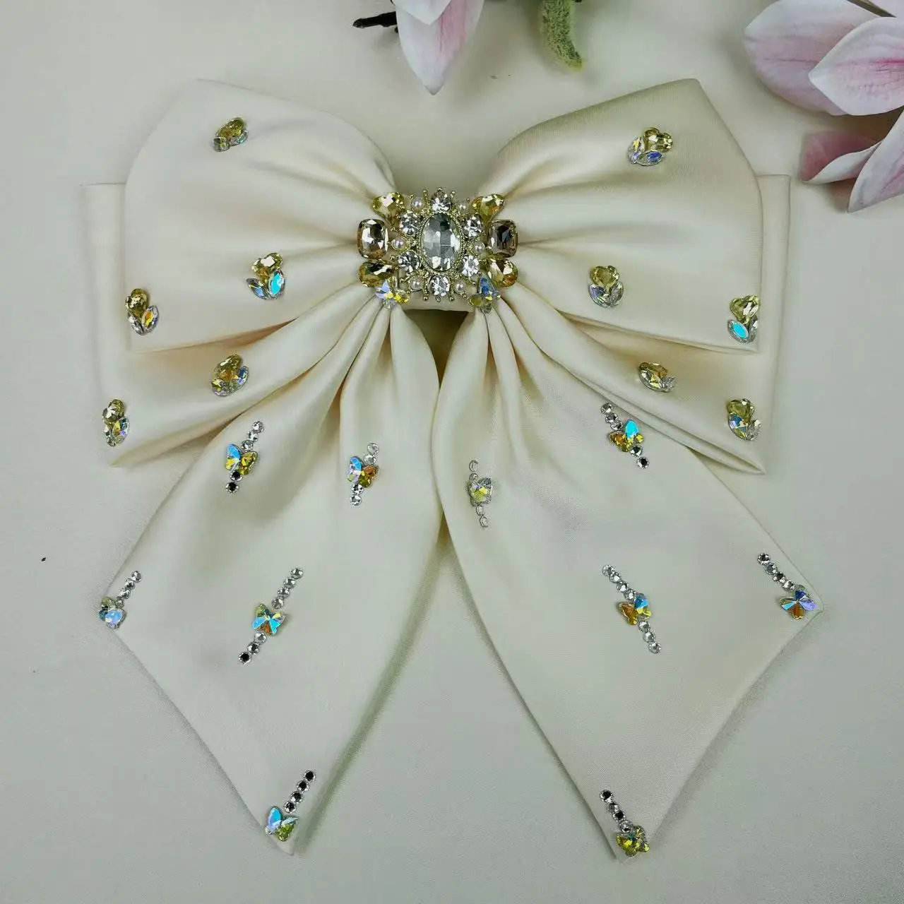 شريط كوري جديد بطبقة مزدوجة مليء دبوس شعر على شكل فيونكة ماسية، إكسسوارات شعر حلوة ولطيفة، مشبك ربيعي للأميرة #2