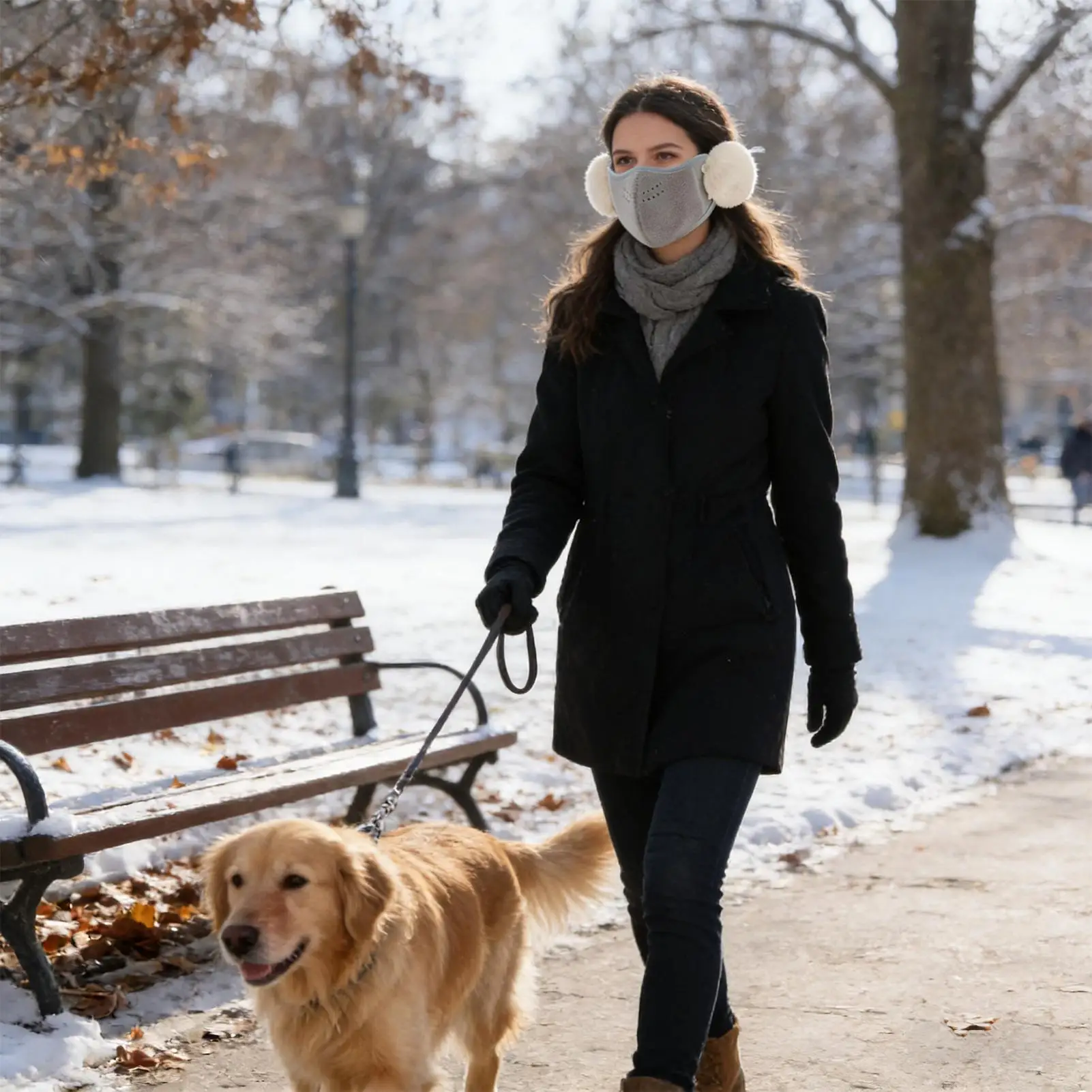 

Face Cover For Cold Weather Windproof Warm Shield With Ear Flap Face Covering For Sports Hiking Commuting Cycling Women Winter