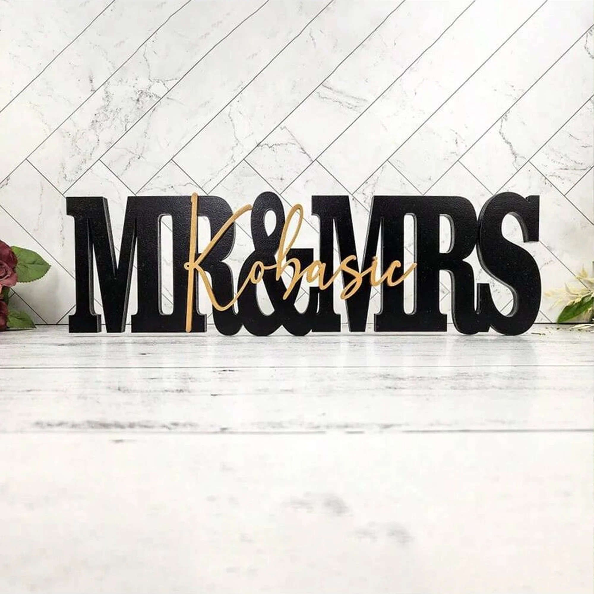 Personalized Wooden Letters for Wedding Gift Decor