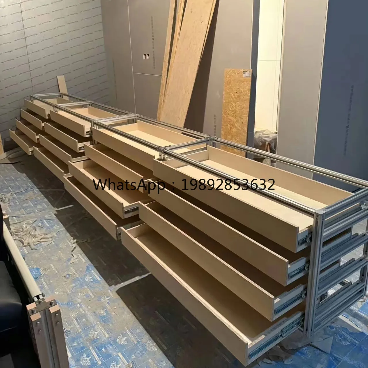 LYY Aluminum Profile Marine Board Drawer Storage Cabinet Display Cabinet Product Sample Display