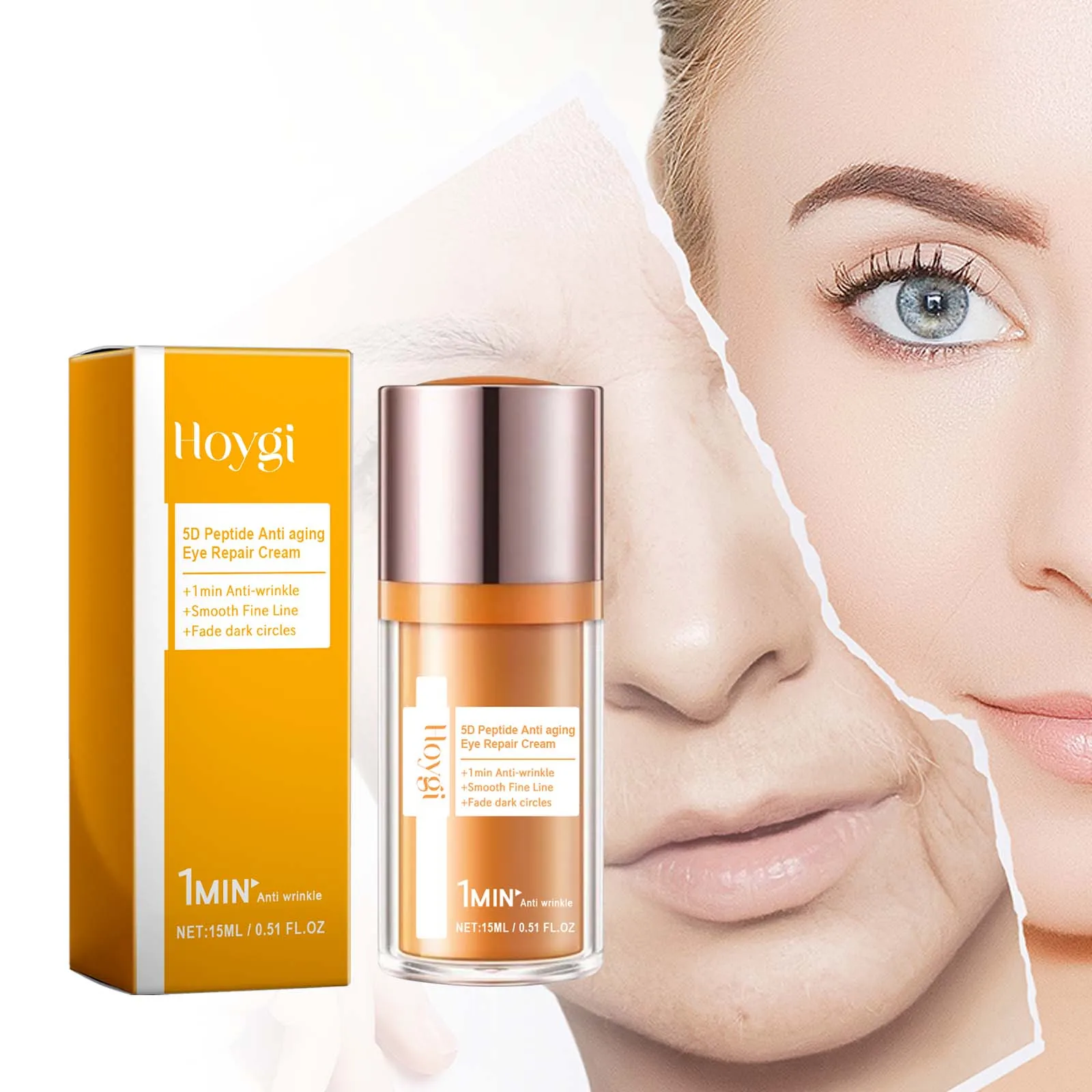 HOYGI 5D Peptide Anti Wrinkle Eye Care Cream Remove Dark Circles Under Eyes Anti Eye Bag Reduce Fine Line Firming Lifting Eye