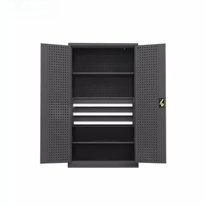 Thickened Heavy-duty Auto Repair Workshop Factory Storage Hardware Parts Storage Double Door Cabinet