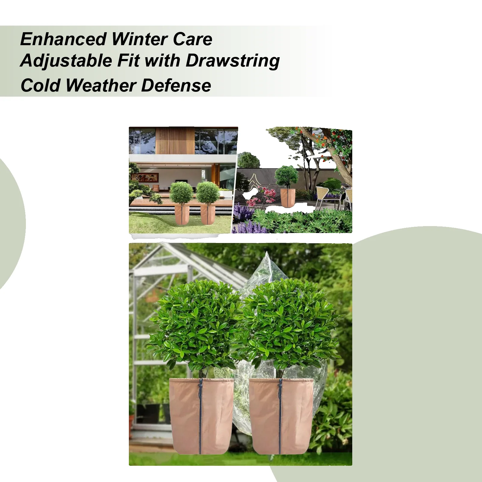 

Зимние чехлы для горшков с защитой от замерзания, антиморозная сумка, защитная сумка для растений в горшках с застежкой-молнией на шнурке для улицы