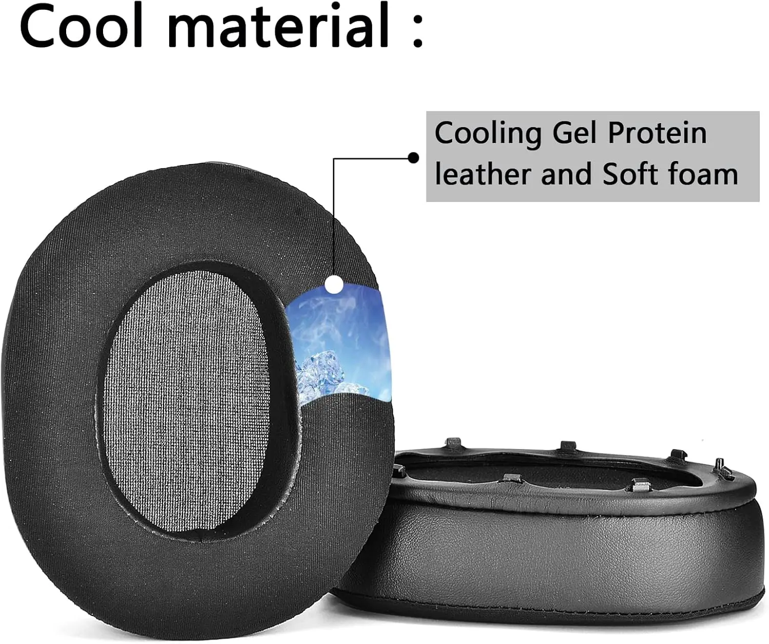وسائد أذن من جل التبريد عالي الجودة من BlackShark V2 PRO بديلة متوافقة مع Razer BlackShark V2/BlackShark