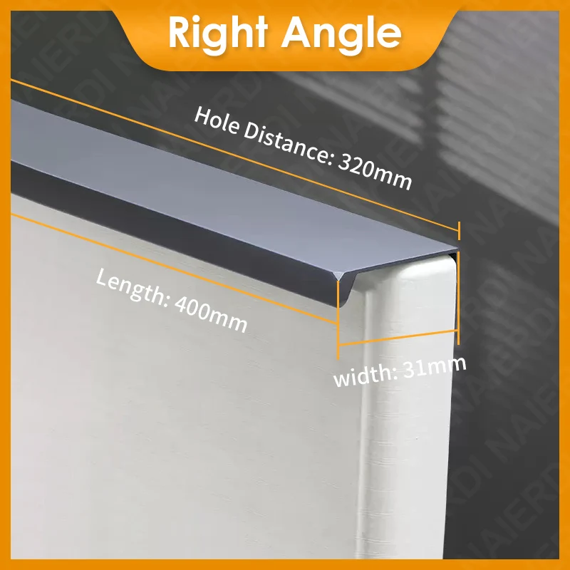 NAIERDI Perle Grau Lange Möbel Griffe Aluminium Legierung 800-1200mm Versteckte Schrank Griffe Schublade Knöpfe Schrank Zieht Hardware
