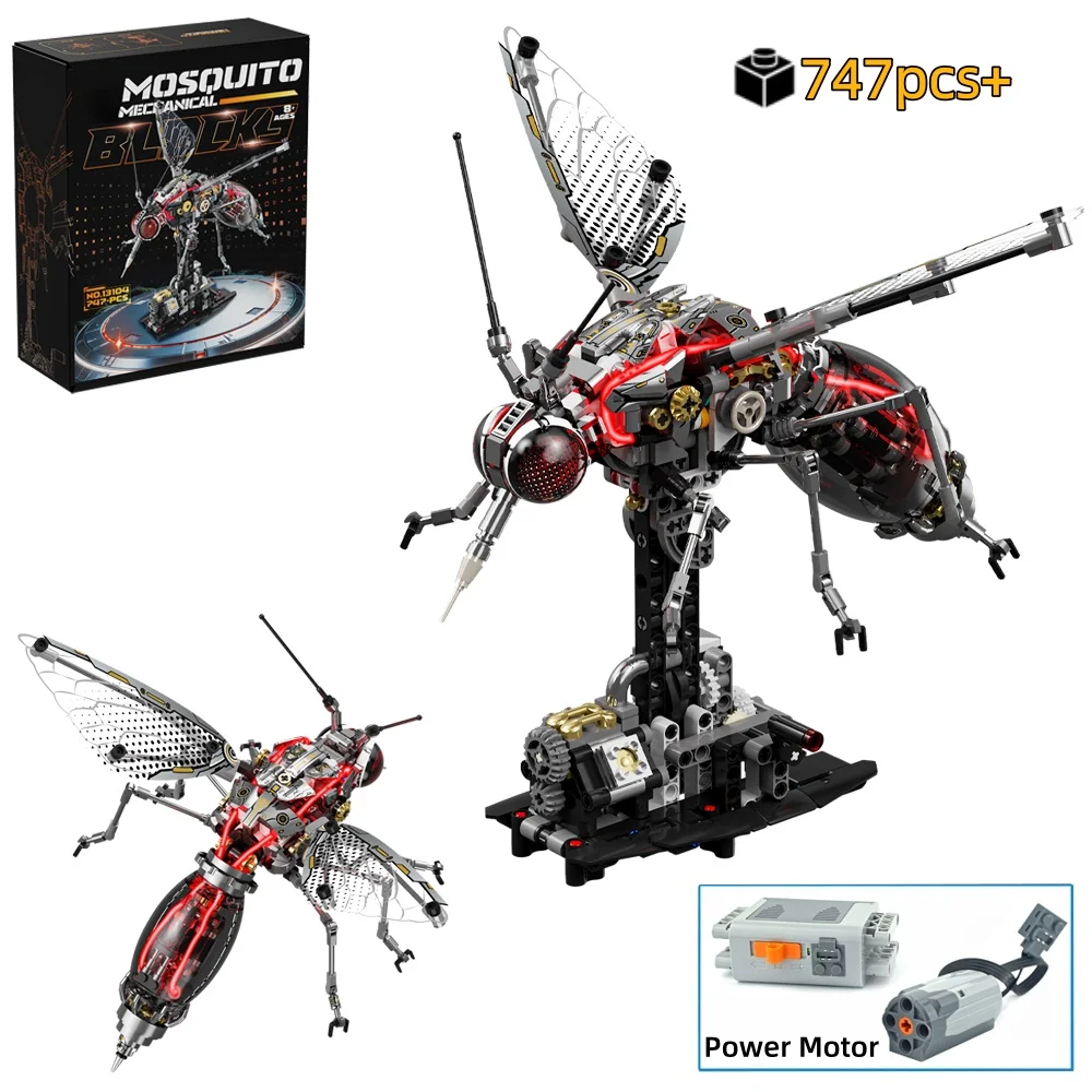 

NEW Mechanical Mosquito Building Blocks Set Creative Animal Linkage Model Desktop Decoration Toy Birthday Gift for Boys & Girls