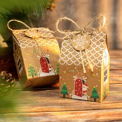 24Sets Advent Calendar Gingerbread House Gift Box Christmas Treat Candy Favor Box with Gift Tag Sticker Countdown Xmas